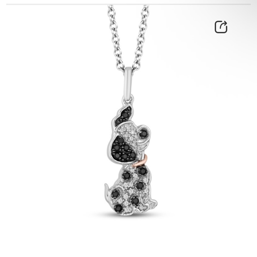 Black and Silver Dog Pendant Necklace